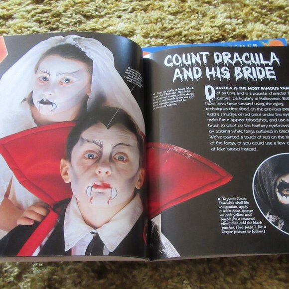 Soft-cover Kingfisher Halloween FX FACES make-up costuming book - Picture 11 of 15